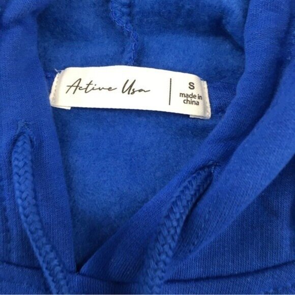 Blue Hoodie Women Size Small Oversized Pullover Sweatshirt Tunic Top Athleisure - Picture 11 of 14